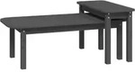 vidaXL 2-tlg. Couchtisch-Set Grau Massivholz Kiefer