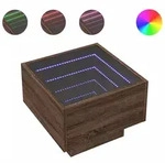 vidaXL Beistelltisch mit LED Braun Eichen-Optik 40x40x30 cm