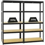 PROREGAL Mega Deal | 2x Schwerlastregal Slim Elephant S | HxBxT 180x90x45 cm | 5