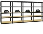 PROREGAL Mega Deal | 4x Schwerlastregal Slim Elephant S | HxBxT 180x90x45 cm | 5