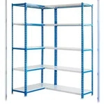 Proregal Eckregal Metal Shark | HxBxT 180x90x30cm | Fachlast 80kg | Blau