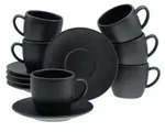 CreaTable Soft Touch Schwarz Obertasse 12-tlg Steinzeug
