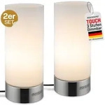 Monzana Tischlampe Lumo 2er Set (Satin Nickel mit Glas)