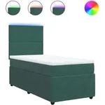 vidaXL Boxspringbett mit Matratze Dunkelgr&uuml;n 100x200 cm Samt