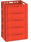 BURI 5x Eurokiste E2 Euro Fleischkiste Eurofleischkiste HDPE Germany stapelbar E2 Rot