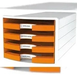 HAN Schubladenbox IMPULS Trend Colour, 4 offene Sch&uuml;be f. DIN A4/C4, 1011-X, orange