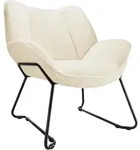 tectake Sessel Kjeld Boucl&eacute;, gepolstert, 120kg belastbar Creme-Wei&szlig;