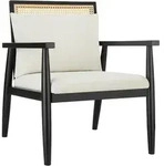 tectake Loungesessel Manuela mit Wiener Geflecht und extra Kissen Wei&szlig;
