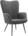 tectake Sessel Hygge gepolstert, ergonomisch, Belastbarkeit 150 kg Breitcord