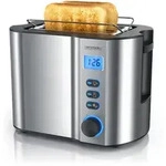 Arendo Toaster f&uuml;r 2 Scheiben mit Restzeitanzeige, 800W, w&auml;rmeisolierendes