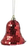 MARELIDA Weihnachtsbaumschmuck Glocke im Discokugel Look H: 8cm rot