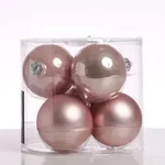 MARELIDA Christbaumkugeln Weihnachtskugeln Glas 8cm gl&auml;nzend matt rosa 6 St&uuml;ck