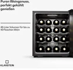 Klarstein Silent Vino 16 Uno | Weink&uuml;hlschrank | 1 Zone / 16 Flaschen Schwarz