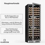 Klarstein Vinovilla Trio Weink&uuml;hlschrank | 144 Flaschen | 3 Zonen | 38 dB | 12