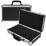 HMF Alu Transportkoffer f&uuml;r Pistolen mit Zahlenschloss, 42 x 26 x 12 cm, Schwarz