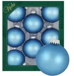 Krebs Glas Lauscha Satin-Gletscherblau 7cm Glaskugeln uni
