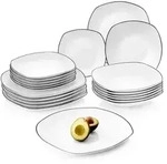 S&Auml;NGER Porzellan Geschirrset Bilgola Black Rim 18 teilig f&uuml;r 6 Personen