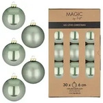 Inges Magic & Goodz 30 Weihnachtskugeln Glas 6cm matt & gl&auml;nzend Christbaumkugeln