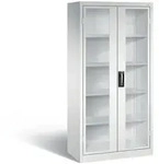 C+P Werkstattschrank mit Fenster | HxBxT 195x93x50cm | Lichtgrau von PROREGAL