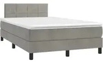 vidaXL Boxspringbett mit Matratze & LED Hellgrau 120x200 cm Samt
