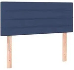 vidaXL LED Kopfteil Blau 100x5x78/88 cm Stoff