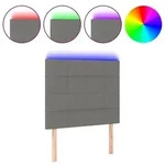 vidaXL LED Kopfteil Dunkelgrau 90x5x118/128 cm Stoff