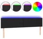 vidaXL LED Kopfteil Schwarz 180x5x78/88 cm Kunstleder