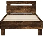 vidaXL Bettgestell mit Kopfteil R&auml;uchereiche 90x200 cm Holzwerkstoff