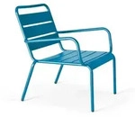 Oviala Business Terrassensessel niedrig relax stahl pacific blau