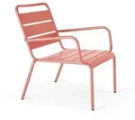 Oviala Business Terrassensessel niedrig Relax Stahl Lehm