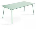 Oviala Business Rechteckiger Gartentisch aus Metall in Salbeigr&uuml;n 120 cm - Oviala