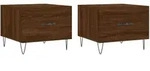 vidaXL Couchtische 2 Stk. Braun Eichen-Optik 50x50x40 cm Holzwerkstoff