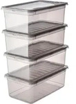 Keeeper - Set aus 4 Aufbewahrungsboxen Polypropylen 5,6L in transluzentem Grau