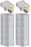 PROREGAL 10x Eurobox NextGen Color mit Auflagedeckel & Schiebeschnappverschl&uuml;sse 