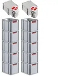 PROREGAL SparSet 10x Eurobox NextGen Color mit Auflagedeckel & Verschl&uuml;sse, HxBxT