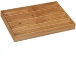 Relaxdays Besteckkasten, 7 F&auml;cher, Bambus, Schubladenkasten f&uuml;r Besteck &