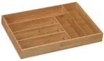 Relaxdays Besteckkasten, 6 F&auml;cher, Bambus, Schubladenkasten f&uuml;r Besteck &
