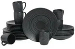 CreaTable Lava Stone Schwarz Kombiservice 24-tlg Steinzeug