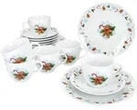 18tlg Kaffeeservice Candyman Porzellan 6 Pers. Tassen Untertassen Teller eisblau