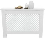 ECD Germany Heizk&ouml;rperverkleidung Wabenmuster 112x19x82 cm Wei&szlig;, MDF lackiert,