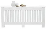 ECD Germany Heizk&ouml;rperverkleidung Landhausstil 152x19x82 cm Wei&szlig;, MDF lackiert,