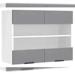 VCM K&uuml;chenm&ouml;bel H&auml;ngeschrank Fasola Wei&szlig; / Anthrazit H. 60 x B. 80 x T. 31 cm