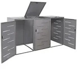 Mendler XL 3er-/6er-M&uuml;lltonnenverkleidung HWC-E83, M&uuml;lltonnenbox, erweiterbar
