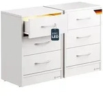 CASARIA&reg; 2x Nachttisch Eloise wei&szlig; LED