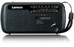 Lenco MCR-113BK - Tragbares Notfall Kurbelradio mit Aufziehfunktion, Taschenlampe und