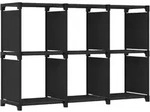 vidaXL W&uuml;rfel-Regal 6 F&auml;cher Schwarz 103x30x72,5 cm Stoff