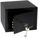 HMF 49216-02 Tresor mit Schl&uuml;ssel, M&ouml;beltresor klein, 23 x 17 x 17 cm, Schwarz