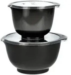 Rosti R&uuml;hrsch&uuml;ssel Set 2tlg. mit Deckel "Margrethe" schwarz (carbon black) 1,5+3,0L