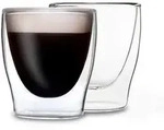 Feelino DUOS doppelwandiges Glas 80 ml Trinkglas Espresso Borosilikatglas Transparent
