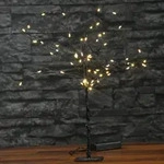 MARELIDA LED Mini Baum Weidenbaum Dekoleuchte 60 LED Batteriebetrieb schwarz